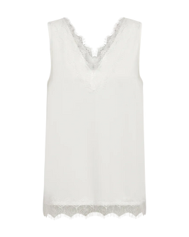 Free t-shirts_toppe Freequent - Bicco blondetop, hvid - 206329