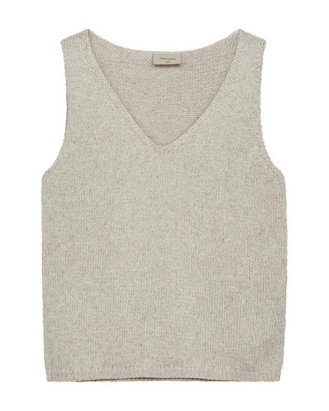 Free t-shirts_toppe Freequent - Grscaliva strikket vest, beige - 206252