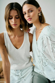 Free t-shirts_toppe Freequent - Grscaliva strikket vest, beige - 206252