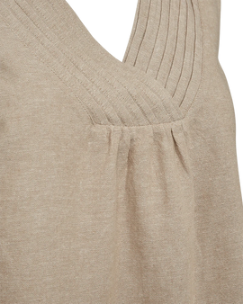Free t-shirts_toppe Freequent - Lava hørtop, sand - 206102