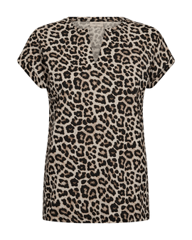 Free t-shirts_toppe Freequent - Viva t-shirt, leopardprint - 203819