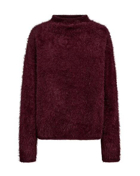 Free trøje_strik_cardigan Freequent - Cat pullover, bordeaux - 206735