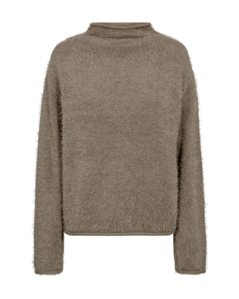 Free trøje_strik_cardigan Freequent - Cat pullover, morel - 206735