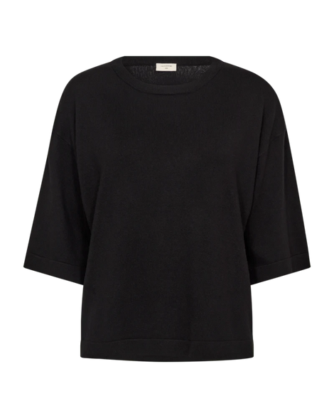 Free trøje_strik_cardigan Freequent - Conny pullover, sort - 206757
