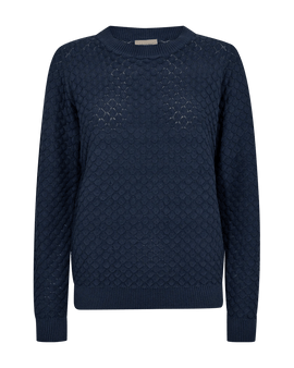 Free trøje_strik_cardigan Freequent - Dodo strik, blå - 125854