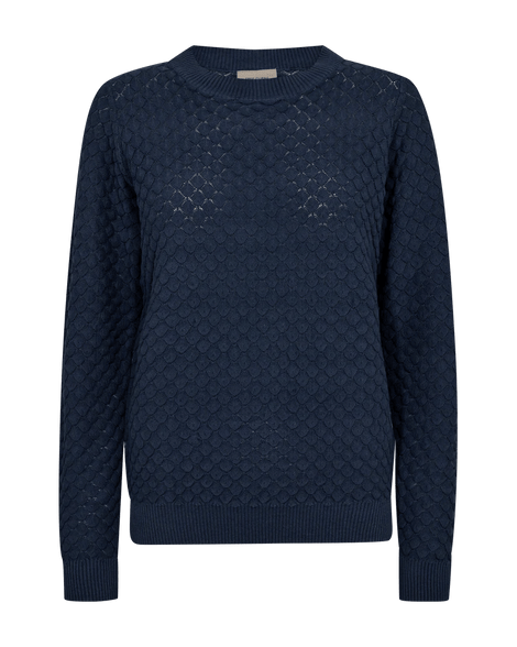 Free trøje_strik_cardigan Freequent - Dodo strik, blå - 125854