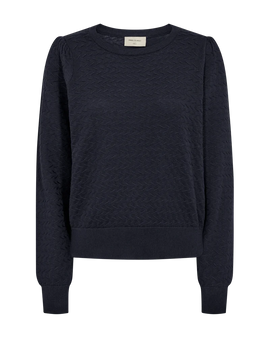 Free trøje_strik_cardigan Freequent - Dodo strik, navy - 206794
