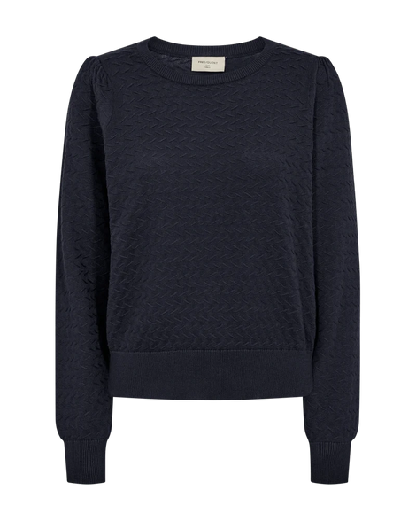 Free trøje_strik_cardigan Freequent - Dodo strik, navy - 206794