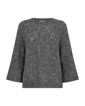 Free trøje_strik_cardigan Freequent - Estweed strik, grå - 211776
