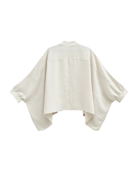 Free trøje_strik_cardigan Freequent - Fabina skjorte med åben front, beige - 207715