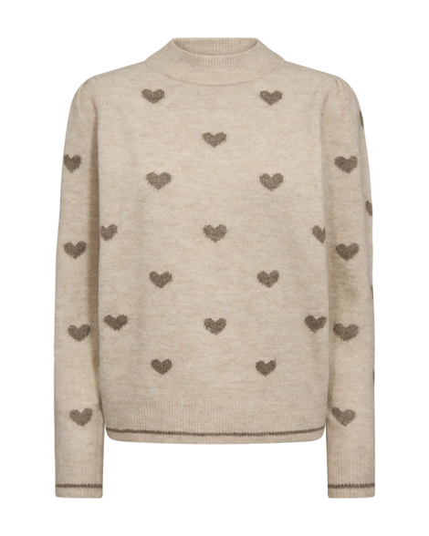 Free trøje_strik_cardigan Freequent - Faith strik, moonbeam melange - 206655