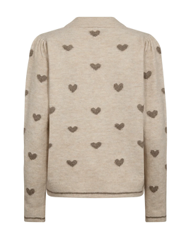 Free trøje_strik_cardigan Freequent - Faith strik, moonbeam melange - 206655