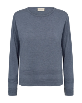 Free trøje_strik_cardigan Freequent - Flow pullover, blå - 206247