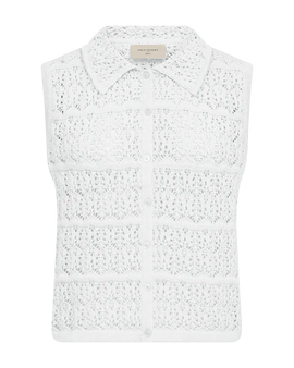 Free trøje_strik_cardigan Freequent - Fraya strikket vest, hvid - 207987