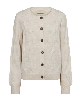 Free trøje_strik_cardigan Freequent - Jazz strikket cardigan, beige - 204510