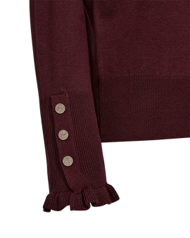 Free trøje_strik_cardigan Freequent - Katie pullover, bordeaux - 205095