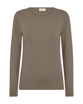 Free trøje_strik_cardigan Freequent - langærmet t-shirt, morel - 205298