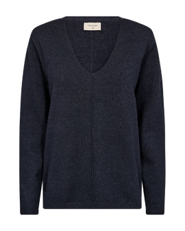 Free trøje_strik_cardigan Freequent - Laura pullover, navy - 122004