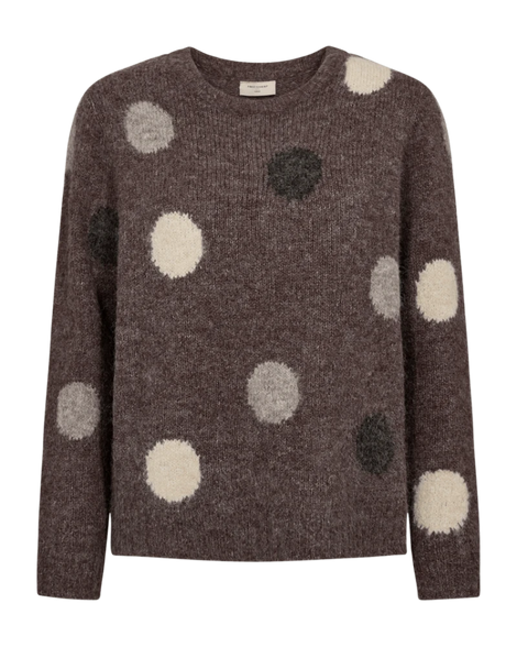 Free trøje_strik_cardigan Freequent - Louisa strik, coffee bean - 202238