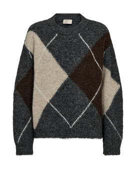 Free trøje_strik_cardigan Freequent - Lulu strik, dark grey - 211714