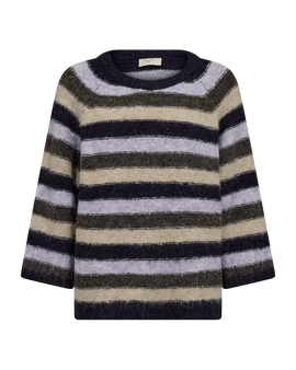 Free trøje_strik_cardigan Freequent - Lulu strik, lilla/brun - 211886