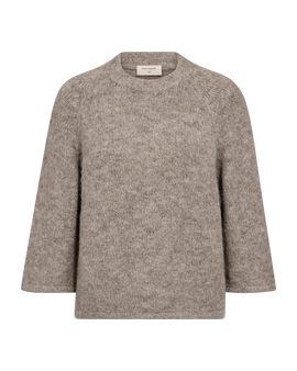Free trøje_strik_cardigan Freequent - Lulu strik, lysebrun meleret - 205507