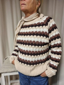 Free trøje_strik_cardigan Freequent - Nezzy strik, brun mix - 206304