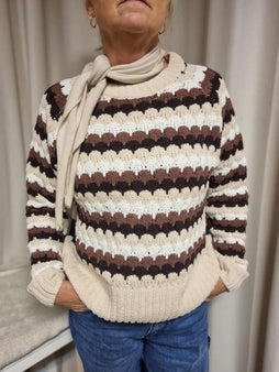 Free trøje_strik_cardigan Freequent - Nezzy strik, brun mix - 206304