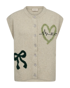 Free trøje_strik_cardigan Freequent - Nomas vest, beige - 212019