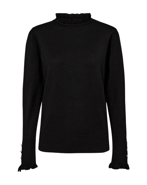 Free trøje_strik_cardigan Freequent - Pullover, sort - 205095