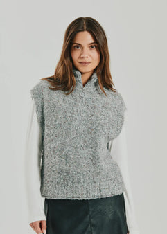 Free trøje_strik_cardigan Freequent - Vest, grå - 206732