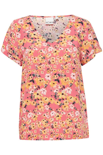 Ichi t-shirts_toppe ICHI - T-shirt, flower multi - 20118705