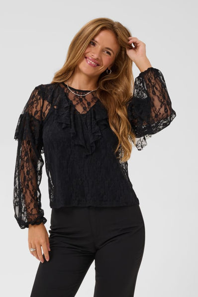 Kaffe bluser_skjorter Kaffe - Ace bluse, sort - 0512542