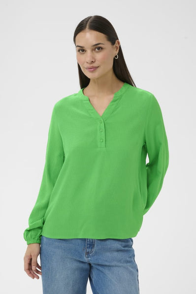 Kaffe bluser_skjorter Kaffe - Mathilde bluse, grøn - 10509471-155534