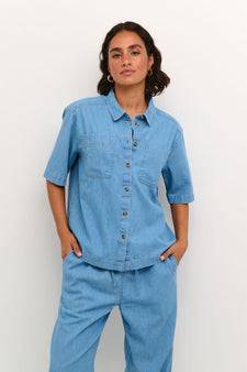 Kaffe bluser_skjorter Kaffe - Skjorte, medium blue - 10508517