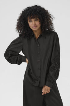 Kaffe bluser_skjorter Kaffe - Vicky skjorte, sort - 10510838-100121