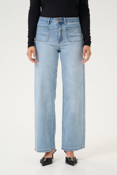 Kaffe bukser_leggiens_shorts Kaffe - Karla jeans - light blue denim - 10507619-101012