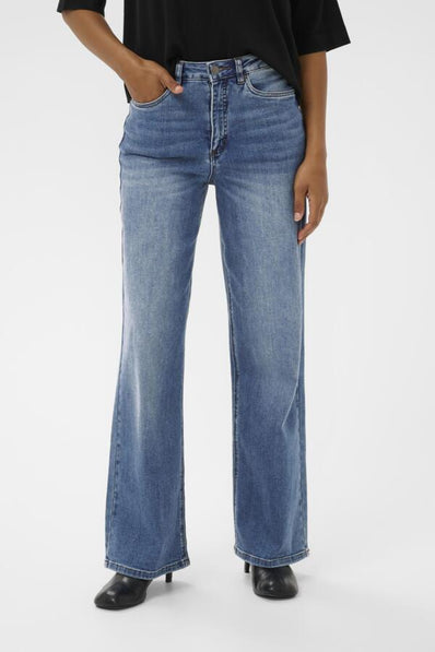 Kaffe bukser_leggiens_shorts Kaffe - Meadow jeans længde 30, medium blue denim - 10510711