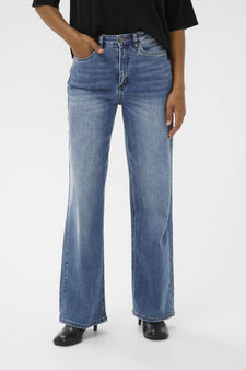 Kaffe bukser_leggiens_shorts Kaffe - Meadow jeans længde 32, medium blue denim - 10510711
