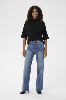 Kaffe bukser_leggiens_shorts Kaffe - Meadow jeans længde 32, medium blue denim - 10510711