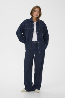 Kaffe jakker_blazere_veste Kaffe - Eloise denimskjorte, Dark denim blue - 10510619