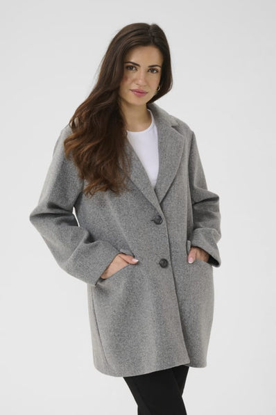 Kaffe jakker_blazere_veste Kaffe - Saturn frakke, grå - 10511209