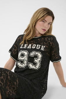 Kaffe kjoler_nederdele Kaffe - Belle blondekjole, sort - 10511427