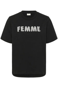 Kaffe t-shirts_toppe Kaffe - Arina t-shirt, sort med print - 10510994-100121