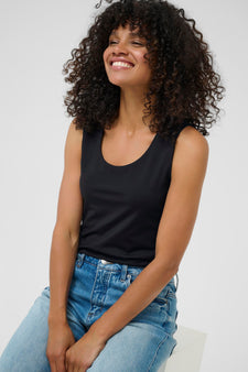 Kaffe t-shirts_toppe Kaffe - Arina top, sort - 10510692