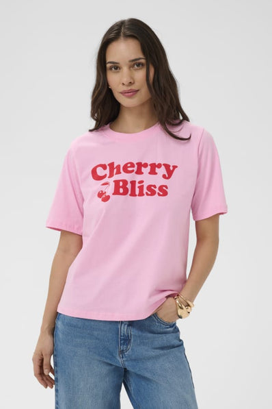 Kaffe t-shirts_toppe Kaffe - Cherie t-shirt, pink - 10511354-152218