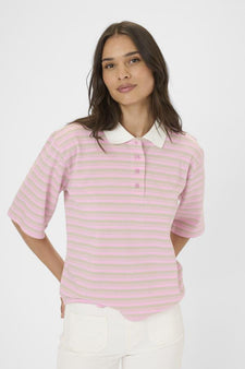 Kaffe t-shirts_toppe Kaffe  - Miala poloshirt, pink - 10511572-109293