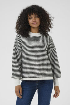 Kaffe trøje_strik_cardigan Kaffe - Ellery strik, grå struktur - 10509032-108430