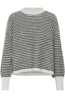 Kaffe trøje_strik_cardigan Kaffe - Ellery strik, grå struktur - 10509032-108430