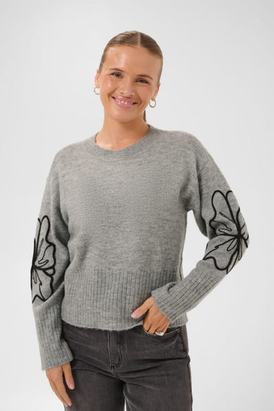 Kaffe trøje_strik_cardigan Kaffe - Erin strik, grå - 10512579